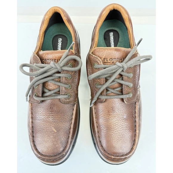 Florsheim Safety Work Shoes Mens 9.5 D Brown Leather ASTM SD Slip Resistant